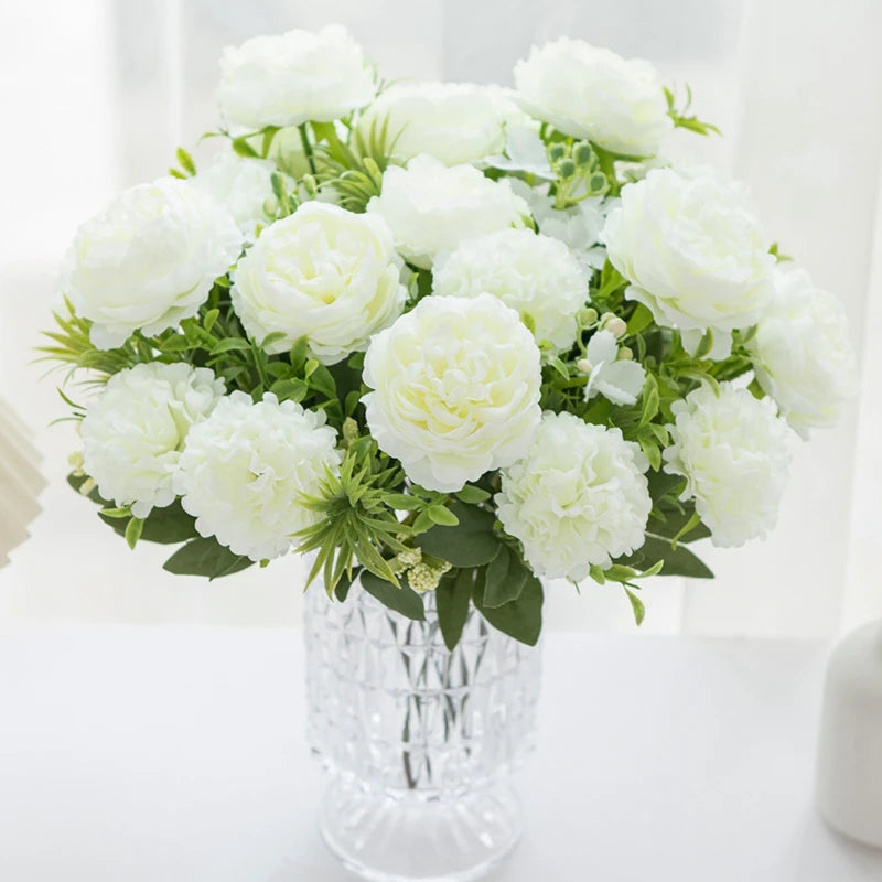 5-Fork Silk Artificial Flower Bouquet – Wedding & Home Decor Artificial Flower Bouquet Babs