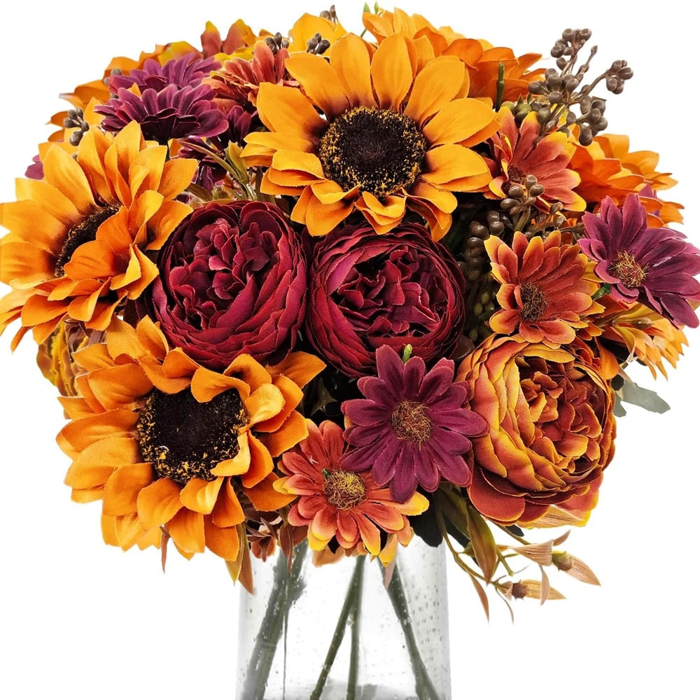 Silk Artificial Sunflower Bouquet for Wedding & Home Décor Artificial Flower Bouquet Babs