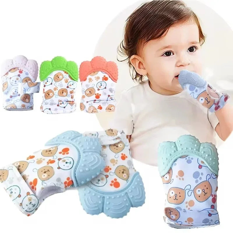 Baby Silicone Teething Mittens – Food Grade, Velcro Closure Baby Teething Mitten Babs
