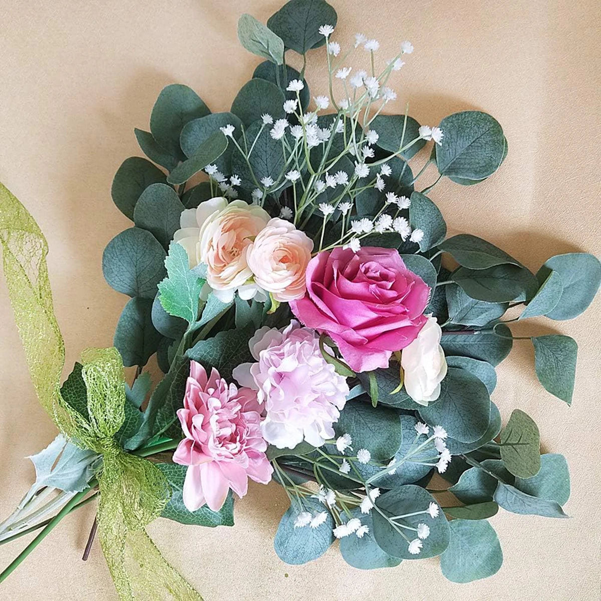 10PCS Silk Eucalyptus Artificial Leaves – Wedding & Home Decor Artificial Leaf Stems Babs