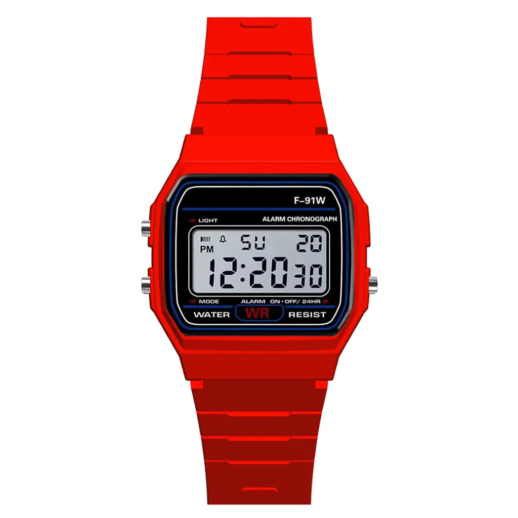 Men's Vintage Military Sport LED Digital Waterproof Watch Digital Sport Watch Babs Red