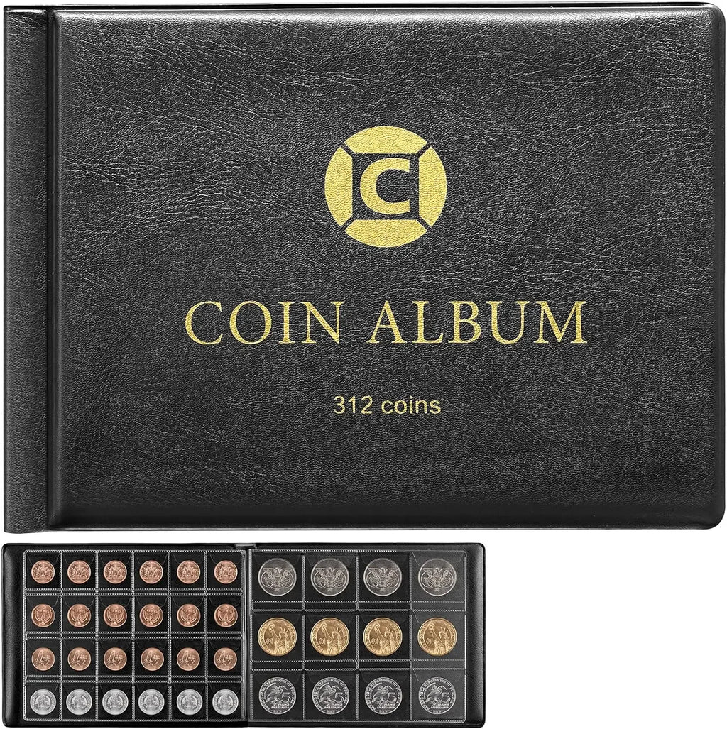 312-Pocket Coin Collection Album Binder – 20–46mm Coins Coin Collection Album Babs