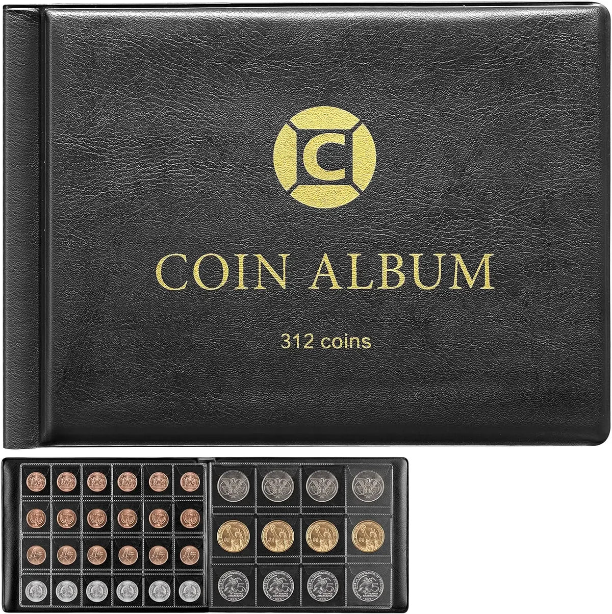 312-Pocket Coin Collection Album Binder – 20–46mm Coins Coin Collection Album Babs