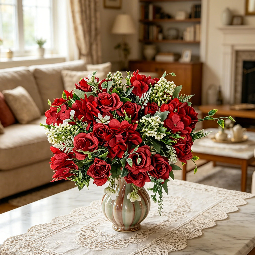 Silk Gardenia Hydrangea Artificial Flower Bouquet | Home & Wedding Artificial Flower Bouquet Babs
