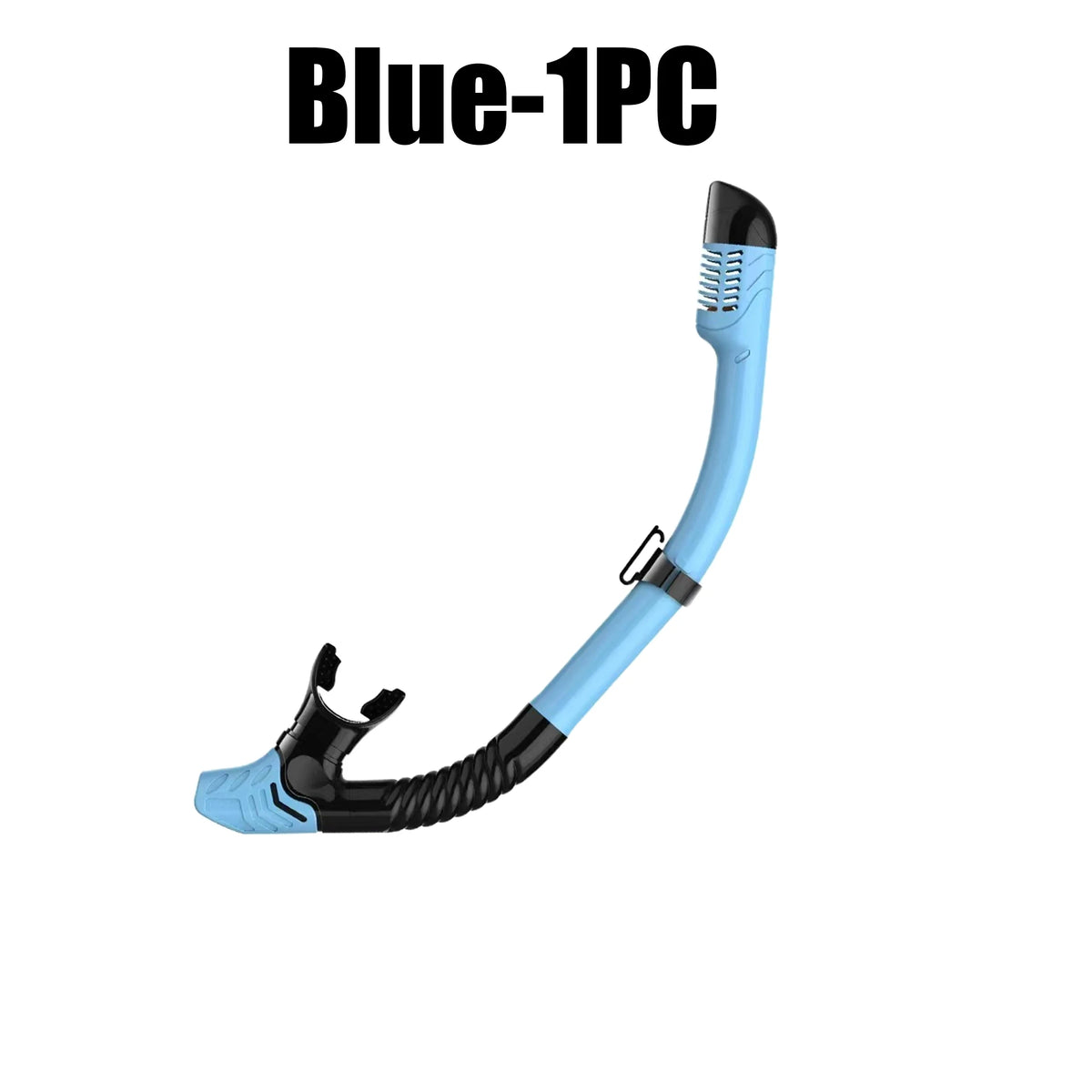 Full Dry Snorkel for Adults – Silicone Mouthpiece & Clip Dry Snorkel Babs Blue 1PC