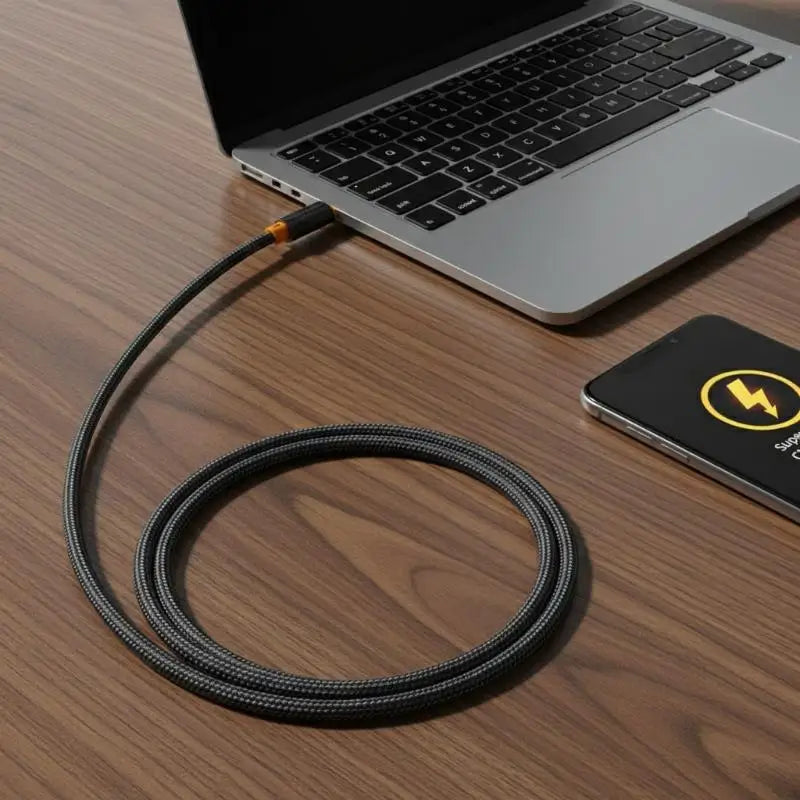 240W USB-A to USB-C 90° Elbow Fast Charging Cable 1M–2M USB-C Charging Cable Babs