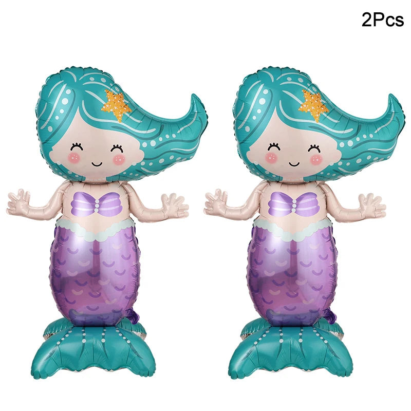 Large Standing Mermaid Foil Balloons – Birthday Party Decor Party Foil Balloons Babs 2pcs Other