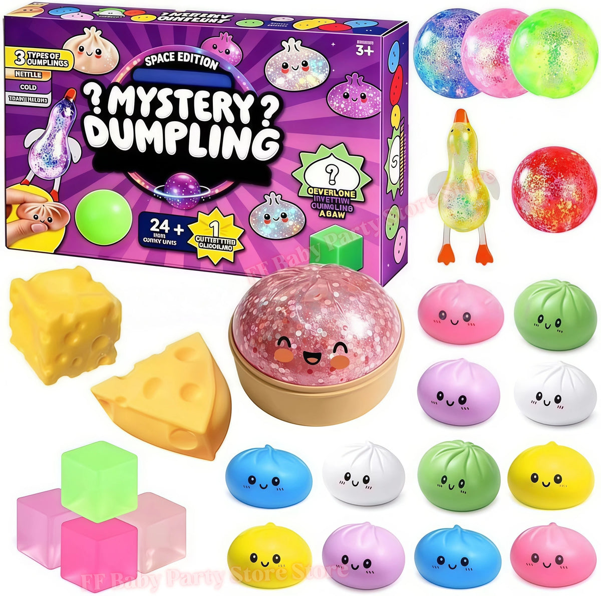 24-Day Dumpling Squishy Advent Calendar Blind Box Xmas Gift Squishy Advent Calendar Babs B Style