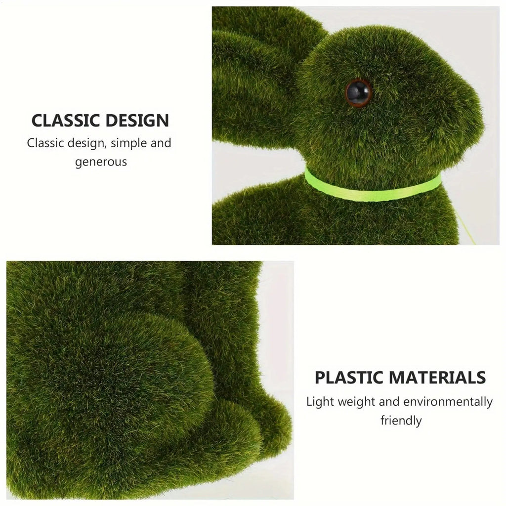 Moss Bunny Easter Rabbit Foam Flocking Garden Decoration Easter Garden Decoration Babs