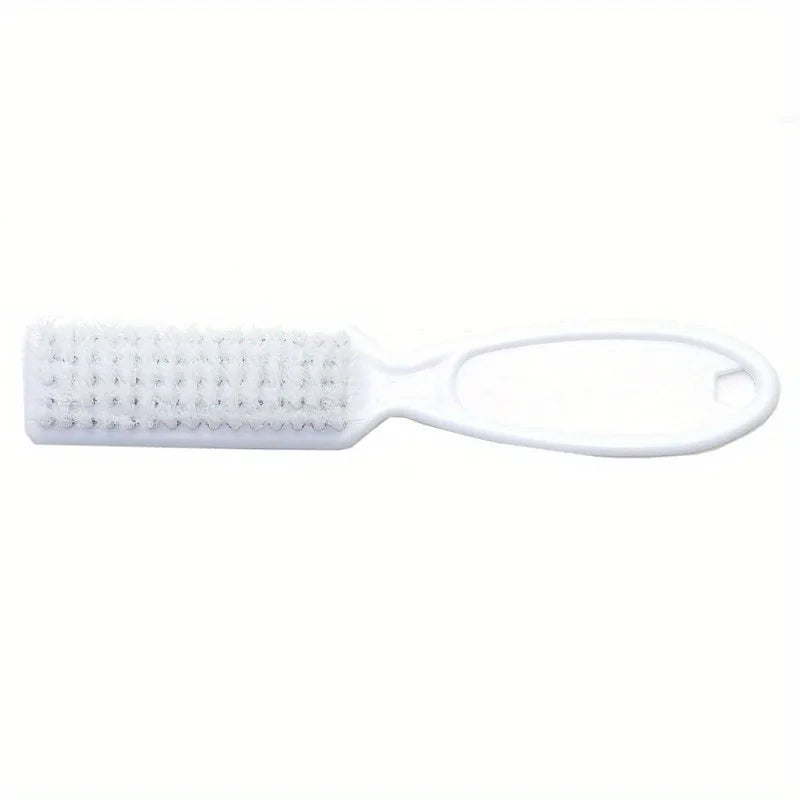 Straight Handle Nail Dust Brush – Manicure Cleaning Tool Nail Dust Brush Babs White
