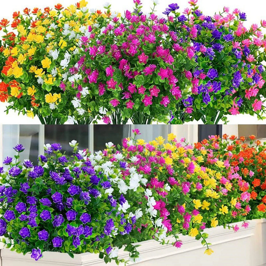 6-Bundle UV Resistant Artificial Boxwood Shrubs | Garden & Home Artificial Plant Decor Babs