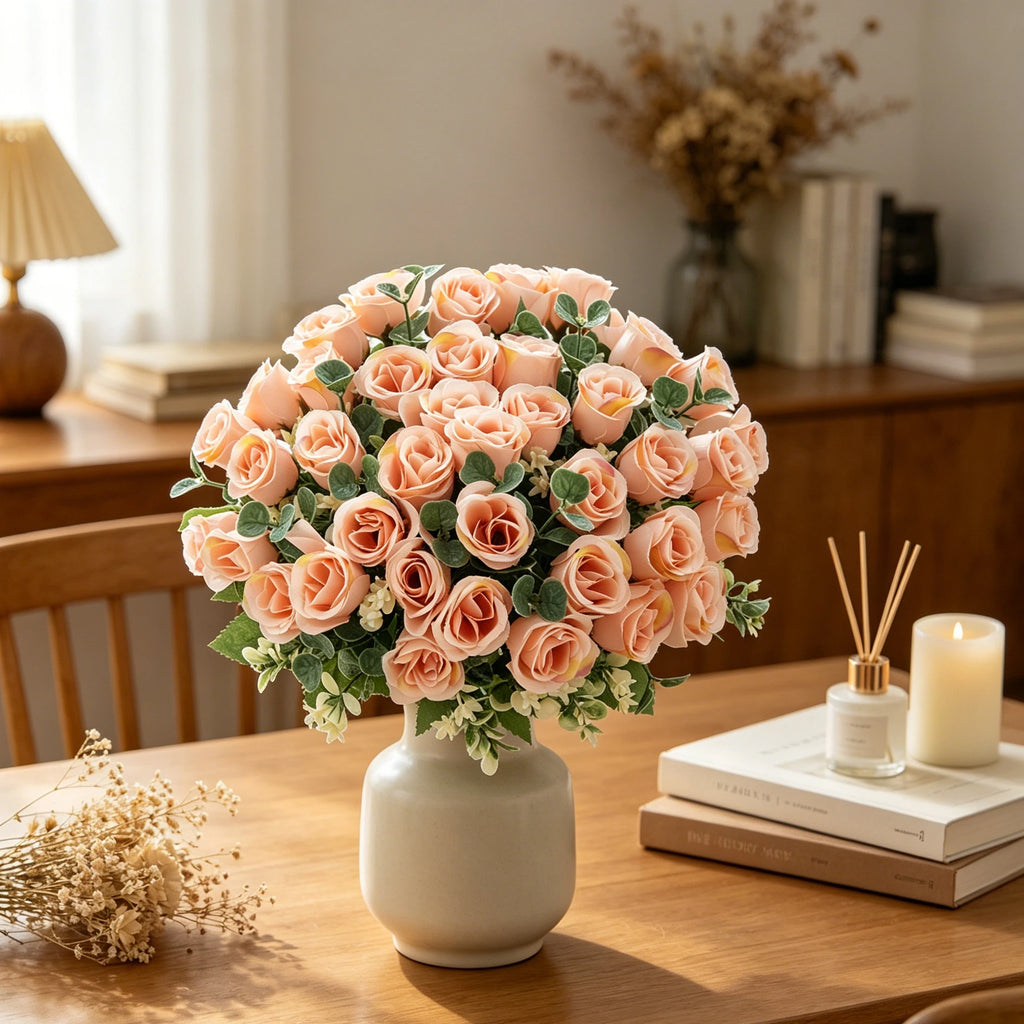 Silk Artificial Rose Bouquet 10 Heads – Wedding & Home Décor Artificial Flower Bouquet Babs
