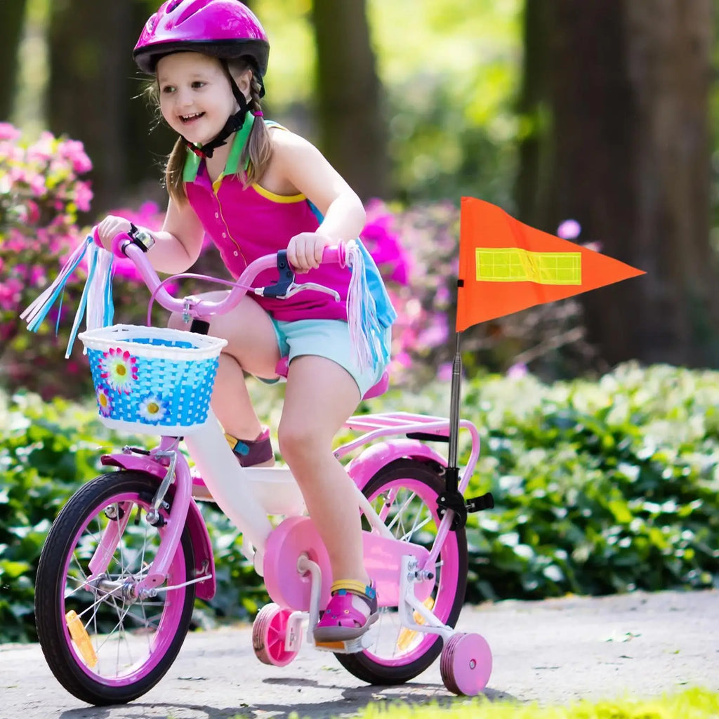 Reflective Bike Safety Flag with Pole – High Visibility Bike Safety Flag Babs