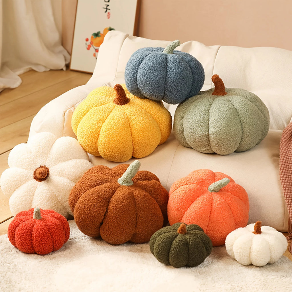 3D Plush Pumpkin Pillow – Fall Halloween Thanksgiving Cushion Plush Throw Pillow Babs