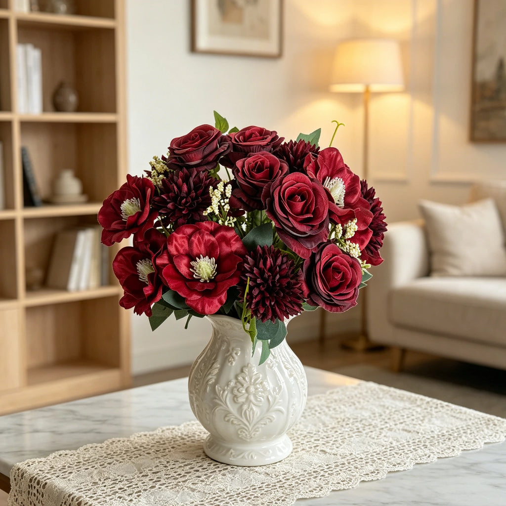 Artificial Silk Rose Bouquet – Wedding, Home & Garden Decor Artificial Flower Bouquet Babs