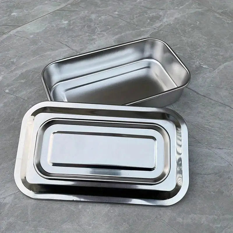Stainless Steel Rectangular Storage Tray with Lid | 1pc Storage Tray with Lid Babs
