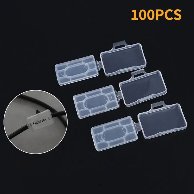 100pcs Transparent Plastic Cable Label Tags – Wire ID Markers Cable Label Tags Babs