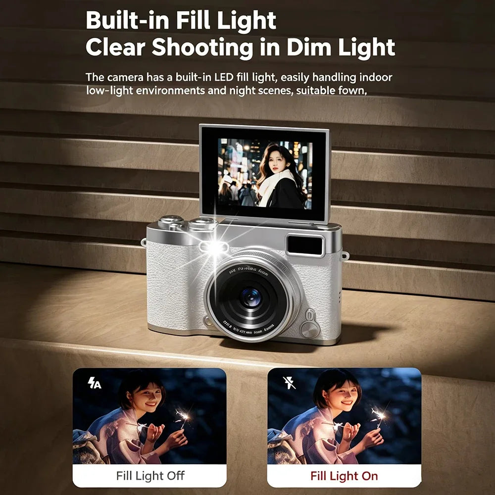 KEBIDUMEI 48MP CCD Digital Camera 1080P HD Flip Screen 16X Zoom Digital Camera Babs