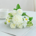 Silk Artificial Chrysanthemum Ball Flowers – Wedding & Home Décor Artificial Silk Flowers Babs WHITE 1 pc