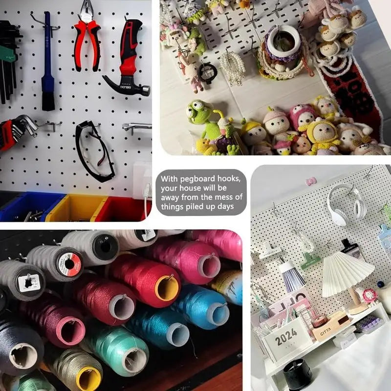170PCS Pegboard Hooks Set 1/4 & 1/8 Inch | Garage Tool Organizer Pegboard Hook Set Babs