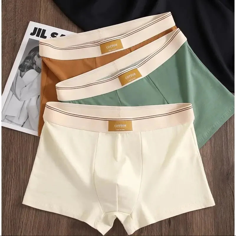 3-Pack Men's Cotton Boxer Shorts – Breathable Solid Underwear Men's Boxer Shorts Babs