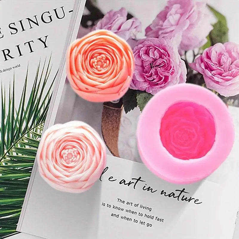 3D Rose Silicone Mold – DIY Soap Making & Glitter Decor Silicone Craft Mold Babs