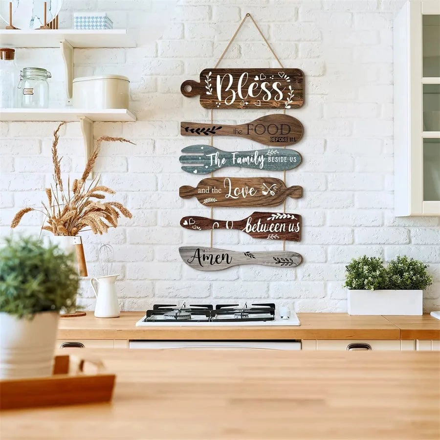 Retro Wooden Cutlery Wall Decor – Kitchen Hanging Ornament Wood Wall Décor Babs