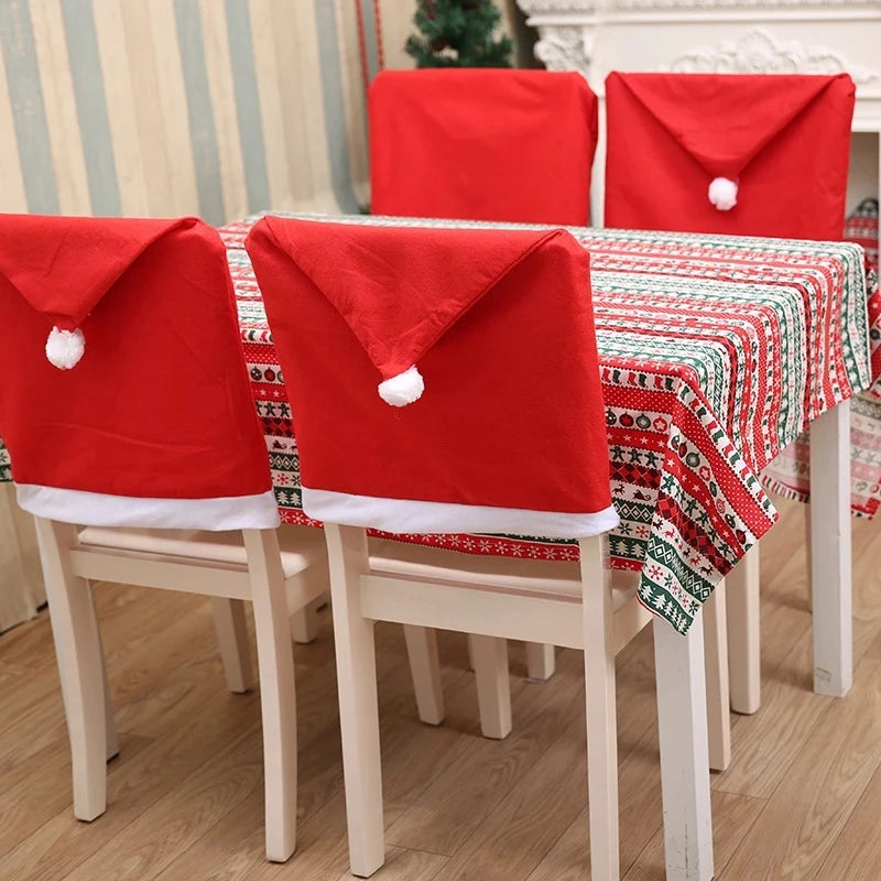 Christmas Chair Back Covers – Holiday Dinner Décor, 1-6 Pcs Holiday Chair Cover Babs