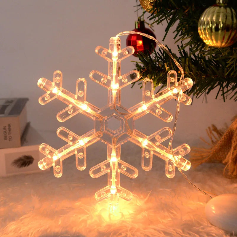 Christmas LED Snowflake Santa Deer Window Sucker Lamp Ornament Christmas LED Ornament Babs