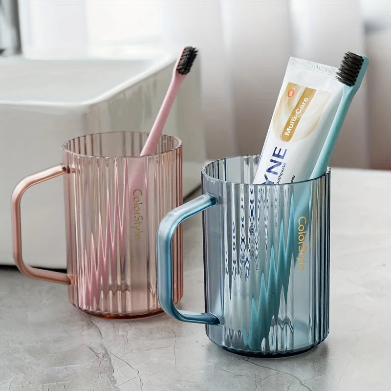 Plastic Mouthwash Cup With Handle – Minimalist Bathroom Tumbler Bathroom Tumbler Cup Babs
