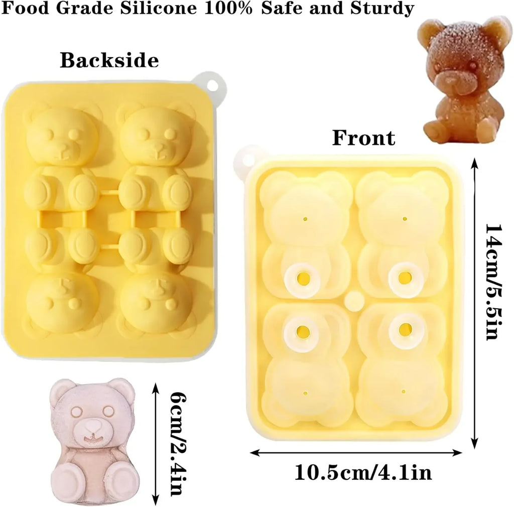 Bear Ice Cube Mold – Food Grade Silicone with Funnel Silicone Ice Mold Babs