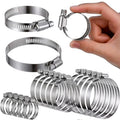 25Pcs Stainless Steel Hose Clamps Kit – Worm Gear Adjustable Hose Clamp Kit Babs 25Pcs