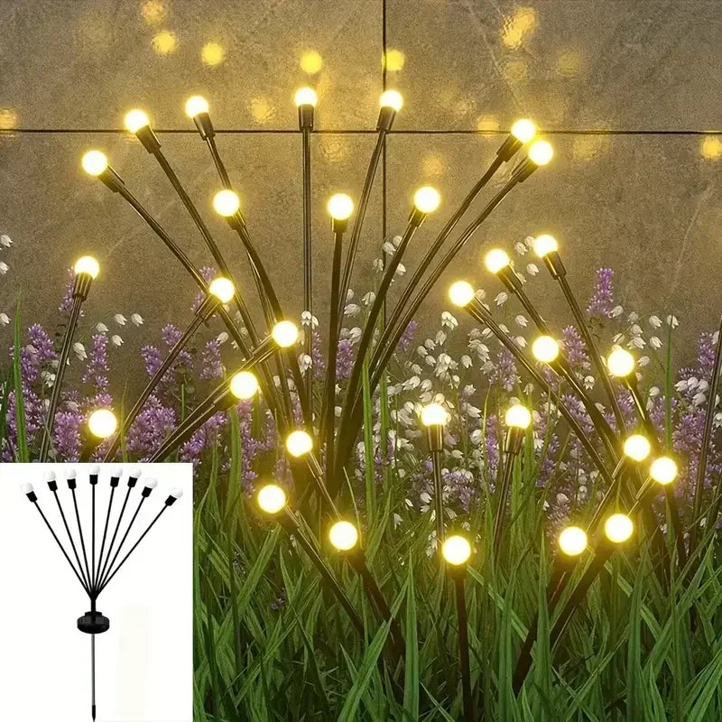 Solar Firefly Garden Lights – Swaying LED Pathway Lamp 6/8/10 Heads Solar Garden Light Babs