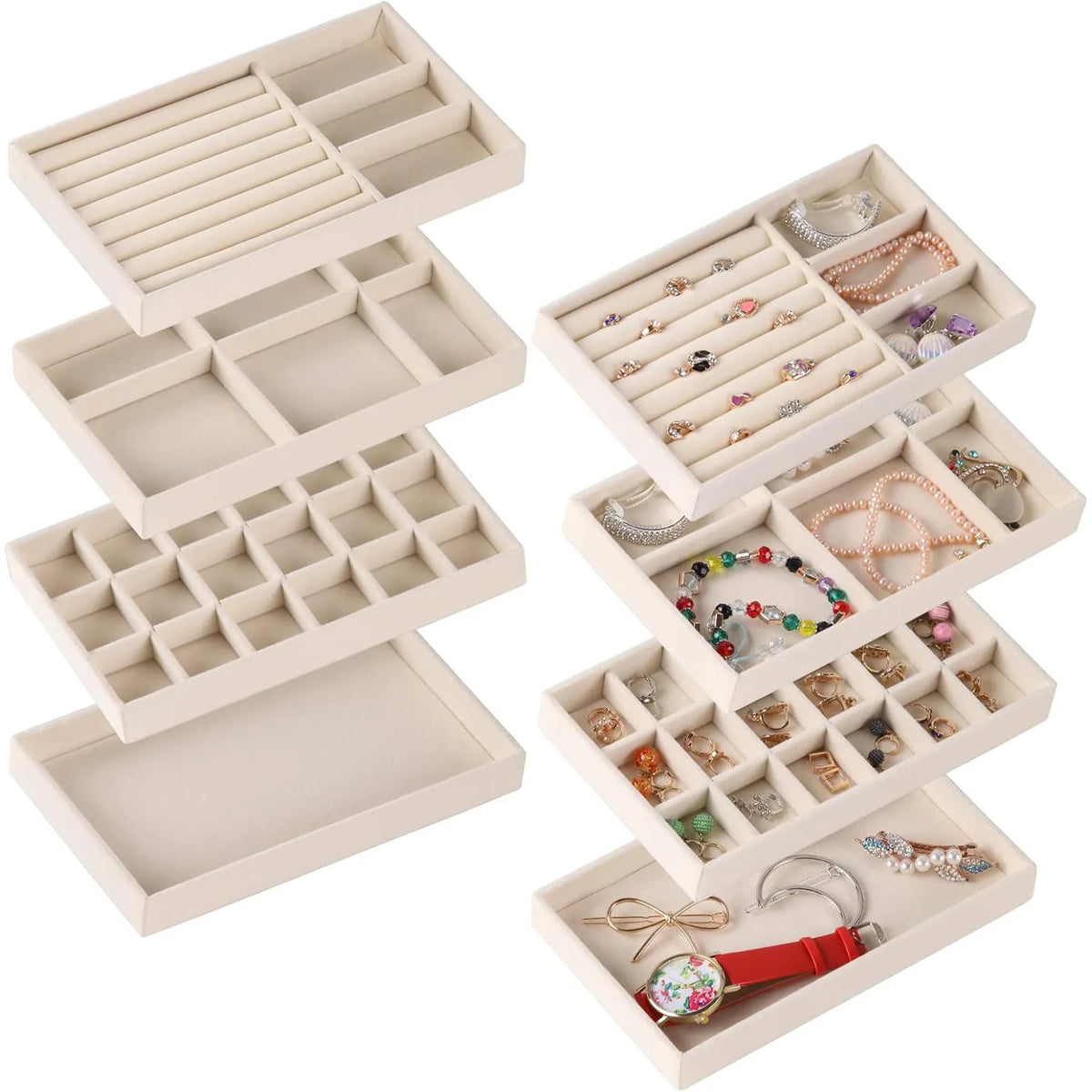 Velvet Jewelry Display Tray – Ring, Earring & Necklace Box Jewelry Display Tray Babs