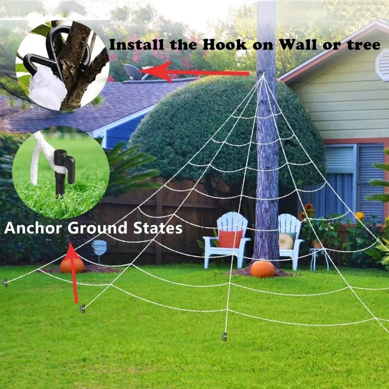 Giant Spider Web Halloween Outdoor Decoration – Lawn & Yard Halloween Decoration Babs