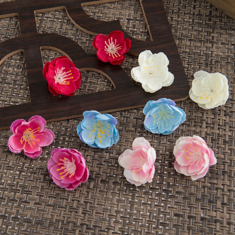 100Pcs Silk Cherry Blossom Artificial Flowers – Wedding & DIY Artificial Flower Heads Babs