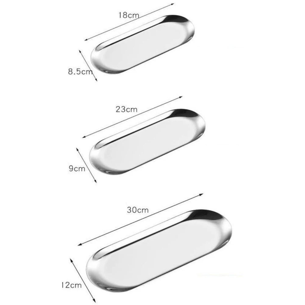 Stainless Steel Oval Tray – Jewelry, Cosmetics & Home Organizer Oval Serving Tray Babs