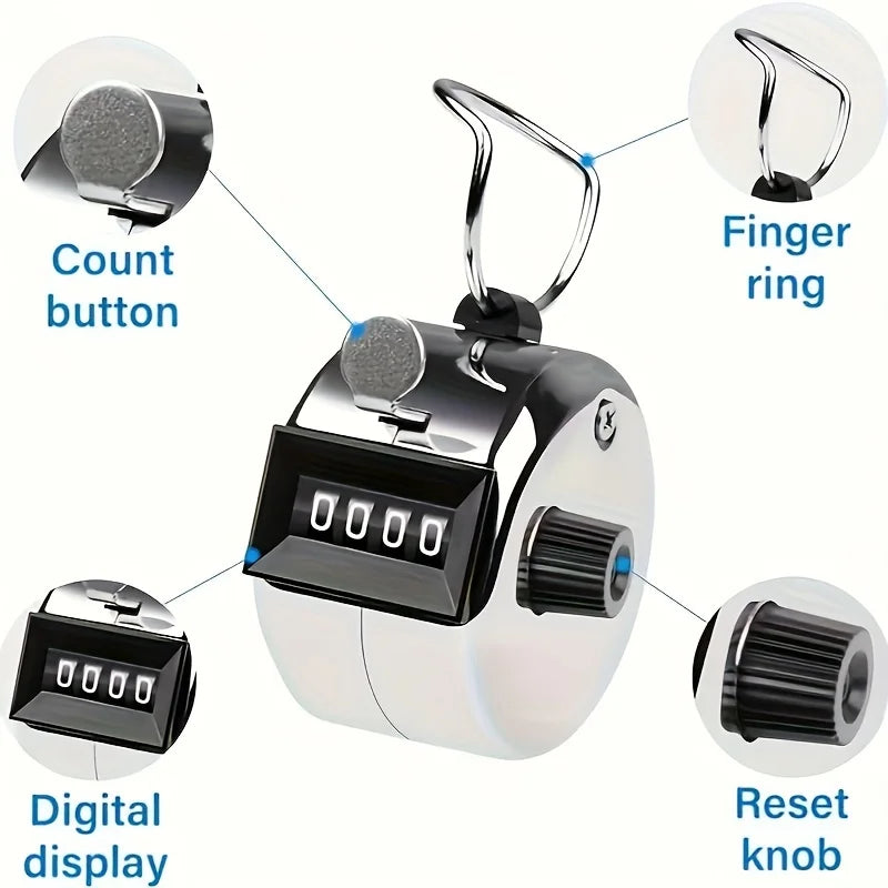 Handheld 4-Digit Metal Tally Counter – Iron Clicker Tool Tally Counter Babs