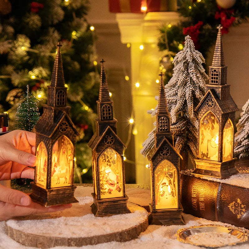 Christmas LED Lantern Santa Snowman Night Light Table Ornament Christmas LED Lantern Babs