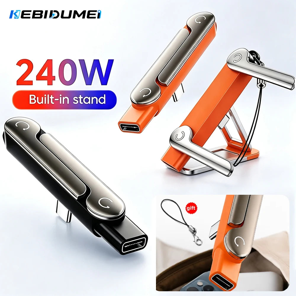 KEBIDUMEI 240W USB-C Fast Charging Foldable Desktop Bracket USB-C Charging Adapter Babs