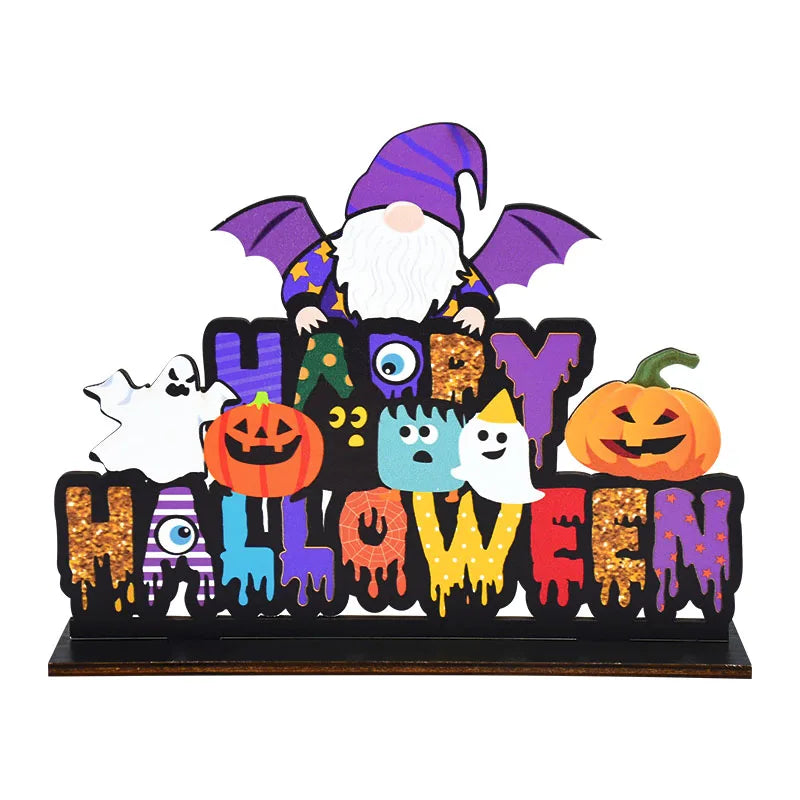 Halloween Wooden Ornaments Pumpkin Ghost Hanging Pendants Halloween Hanging Ornaments Babs B02