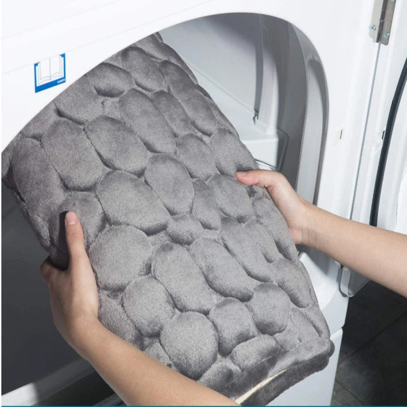 Cobblestone Memory Foam Bath Mat – Non-Slip Bathroom Rug Memory Foam Bath Mat Babs