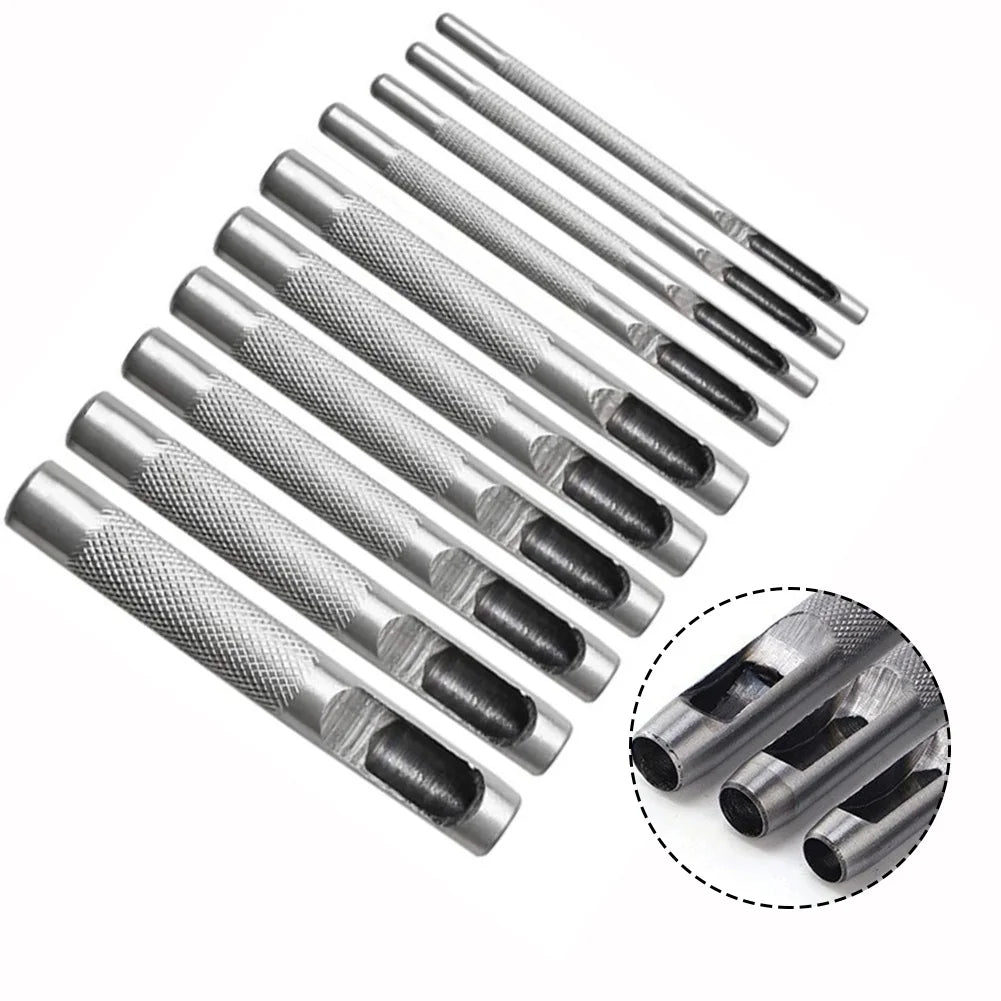 10-Piece Steel Hollow Hole Punch Set for Leather – 1–10mm Hollow Punch Set Babs
