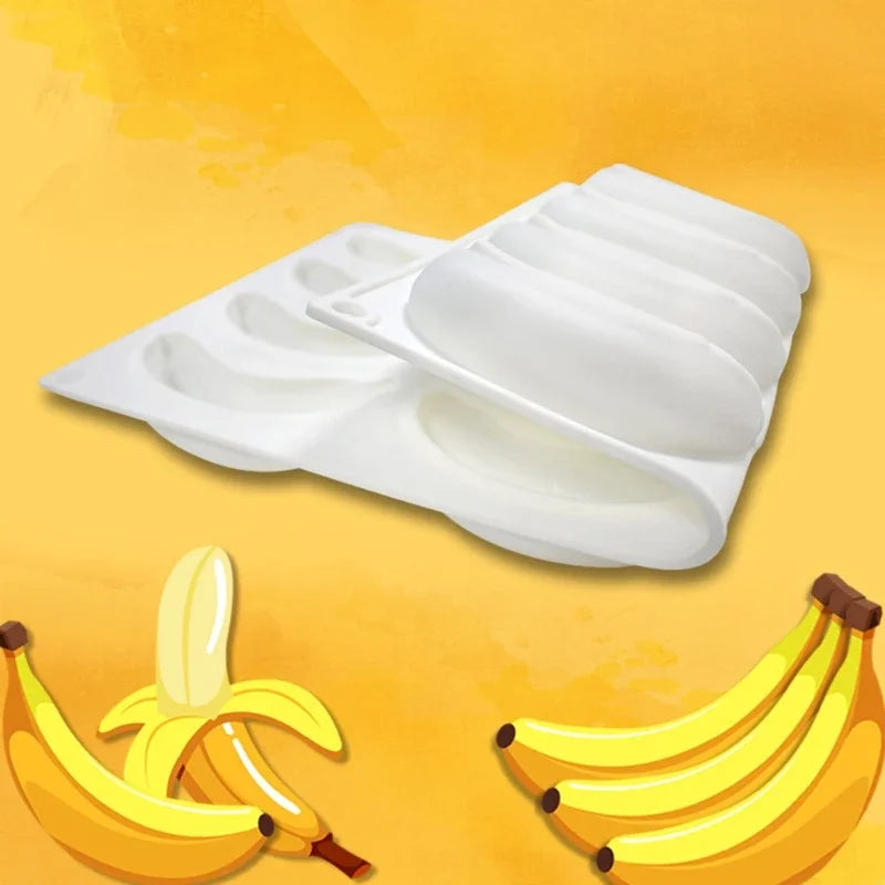 12-Cavity 3D Banana Silicone Mold – Chocolate, Cake & Dessert Silicone Baking Mold Babs