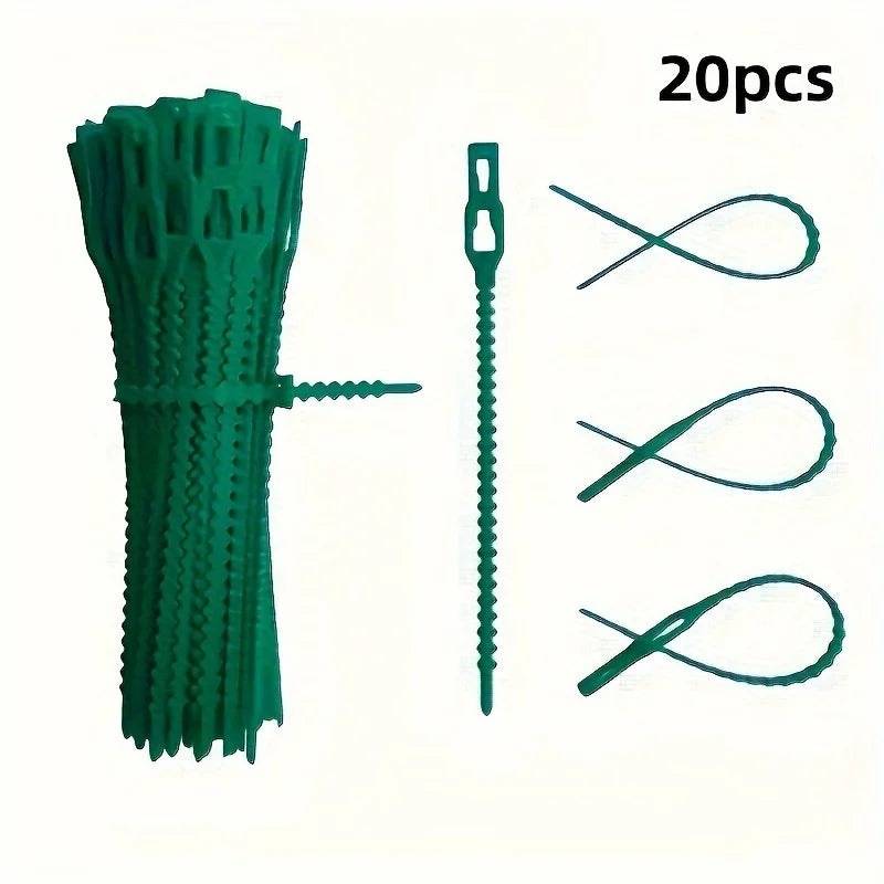 Adjustable Green Garden Plant Twist Ties – Flexible Support Garden Plant Ties Babs 20pcs