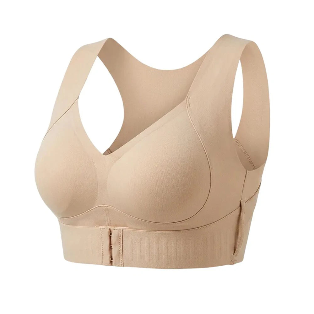 Women's Push Up Bralette – Front Closure, No Underwire, Back Support Push Up Bralette Babs Beige M