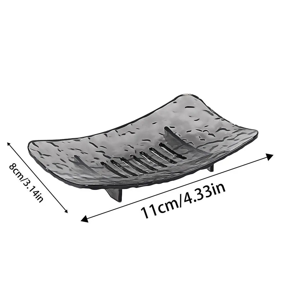 Soap Dish with Drain Hole & Non-Slip Base | Soap Saver Tray Soap Dish Tray Babs Gray S