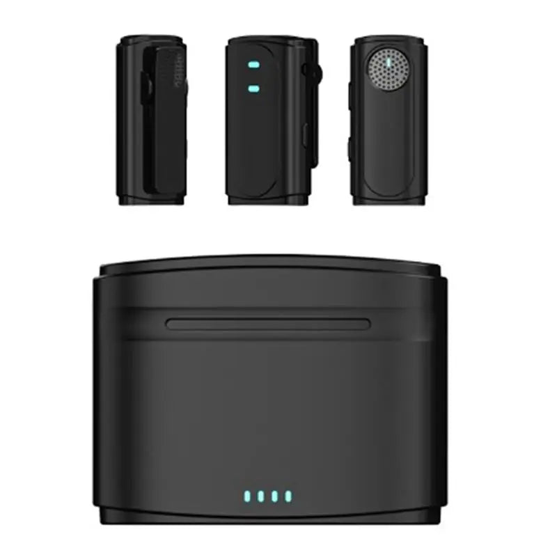 Wireless Lavalier Microphone Kit – Dual Channel 2.4G, iPad & Android Wireless Microphone Kit Babs Black for Apple