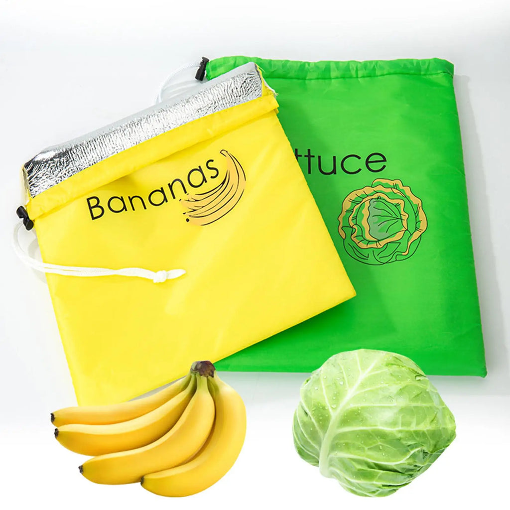 Insulated Drawstring Fruit & Vegetable Fresh-Keeping Bag Produce Storage Bag Babs