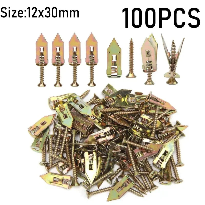 Self-Drilling Drywall Anchors 12x30/40mm Galvanized Steel Drywall Anchor Screws Babs 12x30mm-100PCS